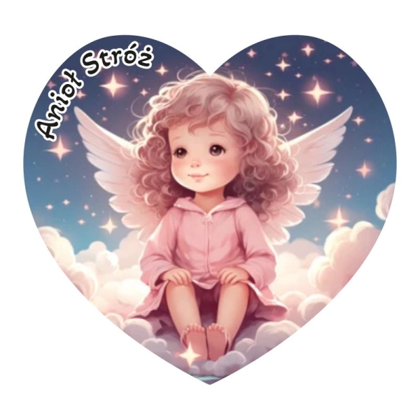 Magnes serce z aniołem N7